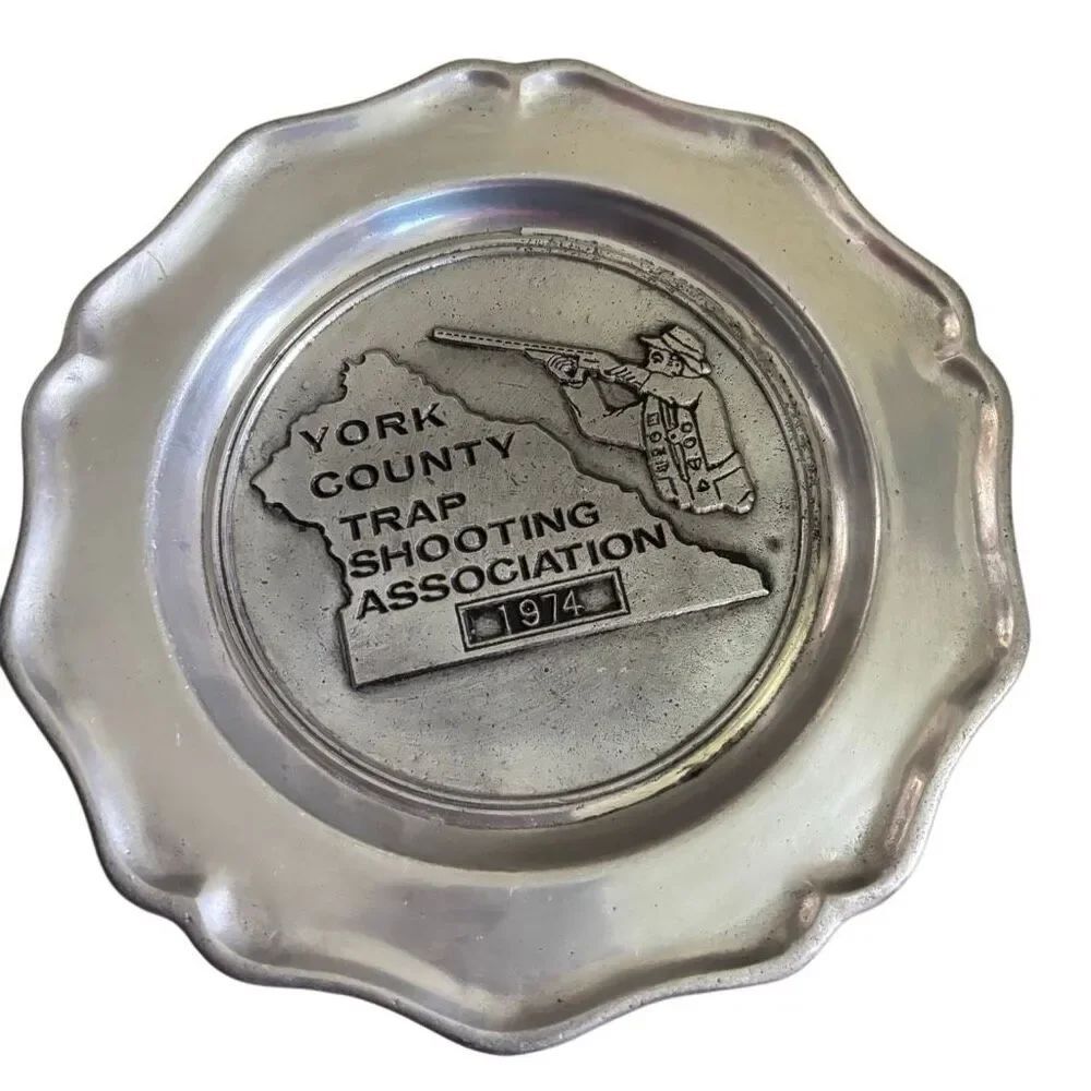 York County Trapshooting Association 1974 10” Pewter Plate